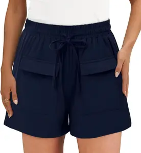 ONLYSHE Womens Summer Shorts Casual Comfy Drawstring Elastic Waist Shorts Pull On Short Pants