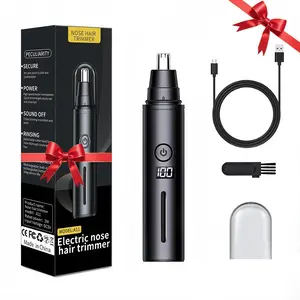 Unisex Ear Nose Hair Trimmer with Detachable Head, USB Rechargeable, Strong Motor, Washable Blades, Lightweight, Portable Grooming Tool, Facial Hair Trimmer