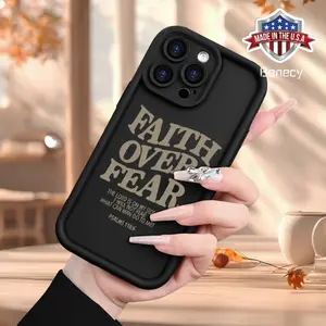Faith in Jesus iPhone 16 and iPhone 15 case for men and women with frosted texture sky eye ladder grooves comfortable grip screen protector cover gift for boyfriend girlfriend friends family