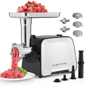Electric Meat Grinder Stainless Steel Sausage Stuffer Maker With 2 Blades 3 Plates Sausage Tube & Kubbe Kit 2000W Max Heavy Duty for Home Use