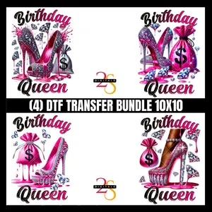 Birthday Queen DTF Bundle of 4