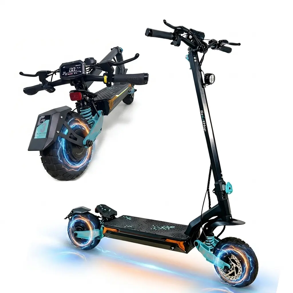 ScootHopG3pro Adult Electric Scooter - 2400W Dual Motor,52V28Ah, 40-mi Range, 35 MPH Top Speed, 10-Inch Tires, Foldable Frame, 3-Speed Adjustable, Dual Disc Brakes, Dual Suspension, Front/Rear Lights, Turn Signals, Off-Road Commuting Scooter