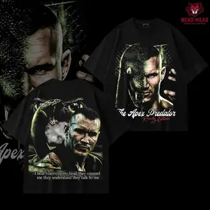 Randy Orton V2 Wrestling Graphic T-Shirt, “The Viper” Apex Predator Tee, WWE Legend Shirt, RKO Outta Nowhere Graphic Tee, Hardcore Wrestling Streetwear, Gothic Flame Print Oversized Unisex T-Shirt featuring Randy Orton Gift for Wrestling Fans