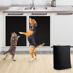 Self-adhesive Dog File Scratcher Emery Paper Cat Scratch Board Replacement Sandpaper  Cuttable Pet Furniture Pad Protector For Door And Wall (12in*10ft Black)