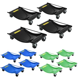 Car Wheel Dolly Set of 4, Vehicle Rollers Dolly for Moving Car with Heavy Duty 3.5 Inch Steel Wheels, 24x15 inches, Capacity 10000LBS