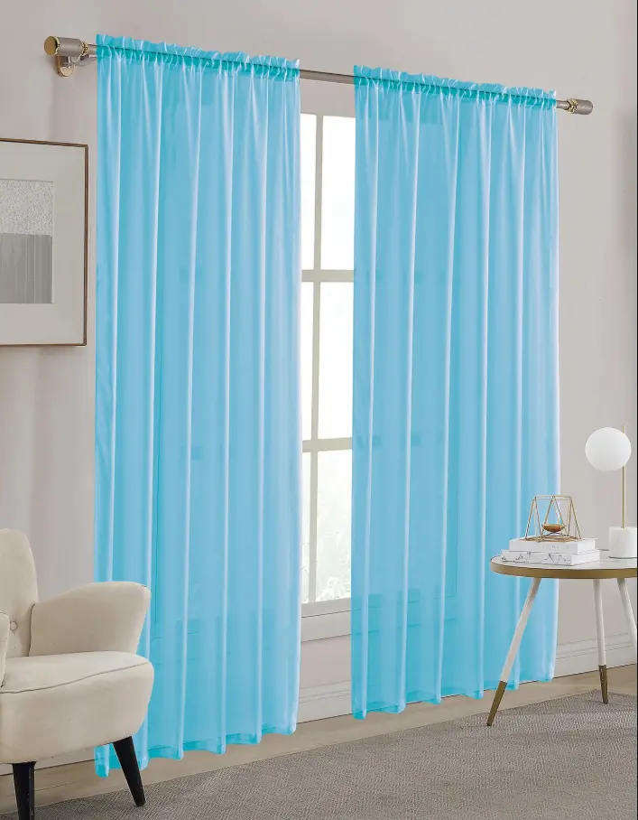 Sheer Rod Pocket Curtain Panels, 2-Pack, 76" x 84"