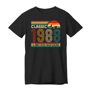 Classic 1988 Limited Edition Retro Birthday 1988 Vintage T-Shirt, Unisex Casual Short Sleeve T-Shirt Soft Cotton