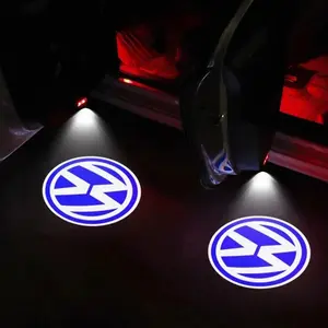 Car Door Welcome Projection Light LED HD, Car Door Decoration Lamp, Night Ground Atmosphere Light, Personalized Car Projector for Volkswagen Arteon/CC/Passat/Tiguan/Sharan/Golf/Teramont/Eos