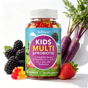 Balincer Kids Multivitamin & Probiotic Gummies - Daily Immune, Digestive & Gut Health Support, Allergen Free Berry Flavor, 60 Count