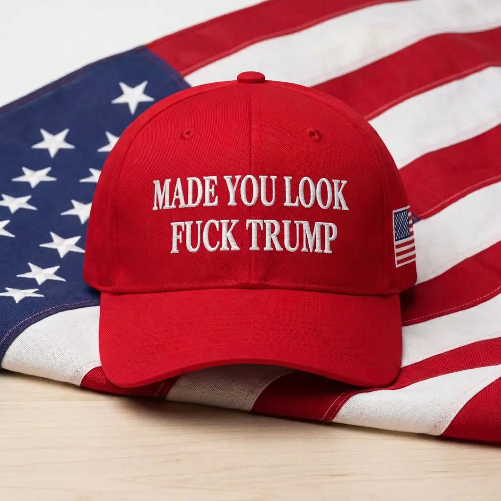 Made You Look Fuc Trum 2 Sided Embroidered Baseball Cap Custom Thread Color Vintage Soft Cotton Adjustable Hat Trendy Streetwear Gift for Men & Women