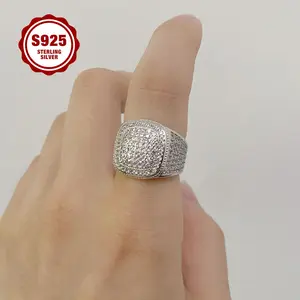 925 Sterling Silver Lady's Wide Face Ring, Luxurious And Fashionable, Layered Princess Square Design, Fully Set With 5A Zirconia, Suitable For Daily Wear, Engagement, Parties, As A Gift For Your Girlfriend.