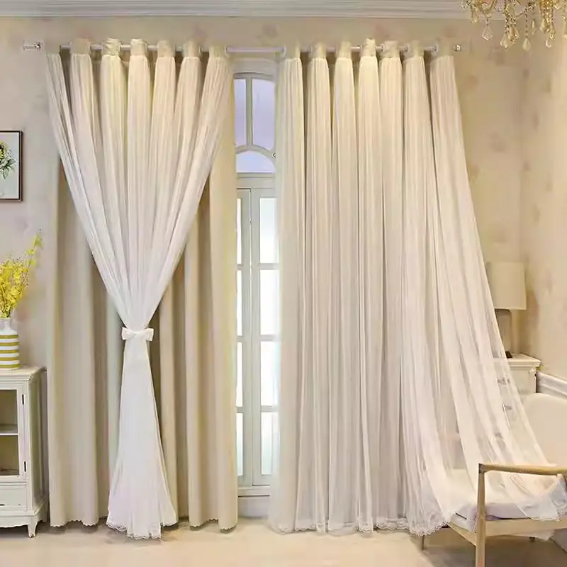High-Quality Dual Layer Sheer Curtains and Drapes, Elegant and Stylish Window Decor for Bedroom and Living Room, Perfect Home Decoration, Home Decorative Curtain, Easy Install Upgrade Curtain