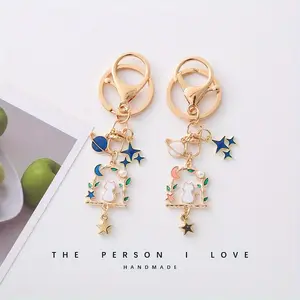 Fantasy Starry Sky Cat Element Exquisite Cartoon Trendy Cute Keychain Pendant