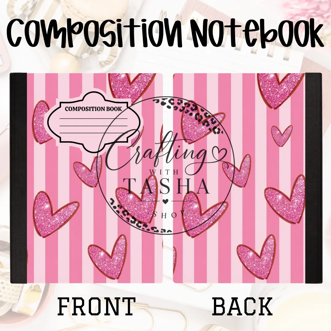 Heart/Stripe Composition Notebook