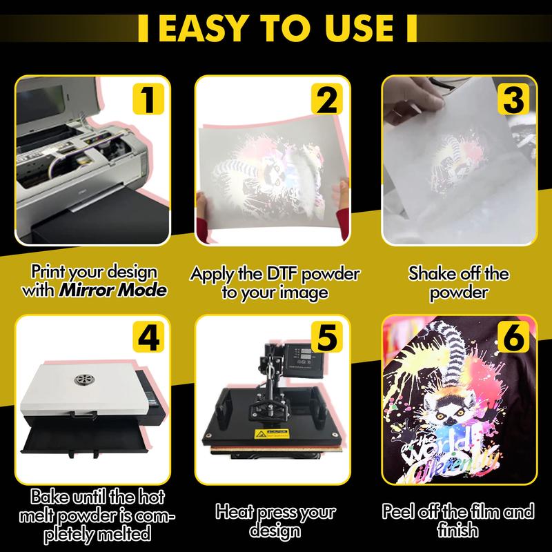 A-SUB DTF Kit for Beginners All in one9(DTF HACK is suitable for ordinary inkjet printers,Waterproof, resistant to water washing)(Including A4 DTF film×30 pcs / DTF Power 500g / Heart-resistant Tape×1)