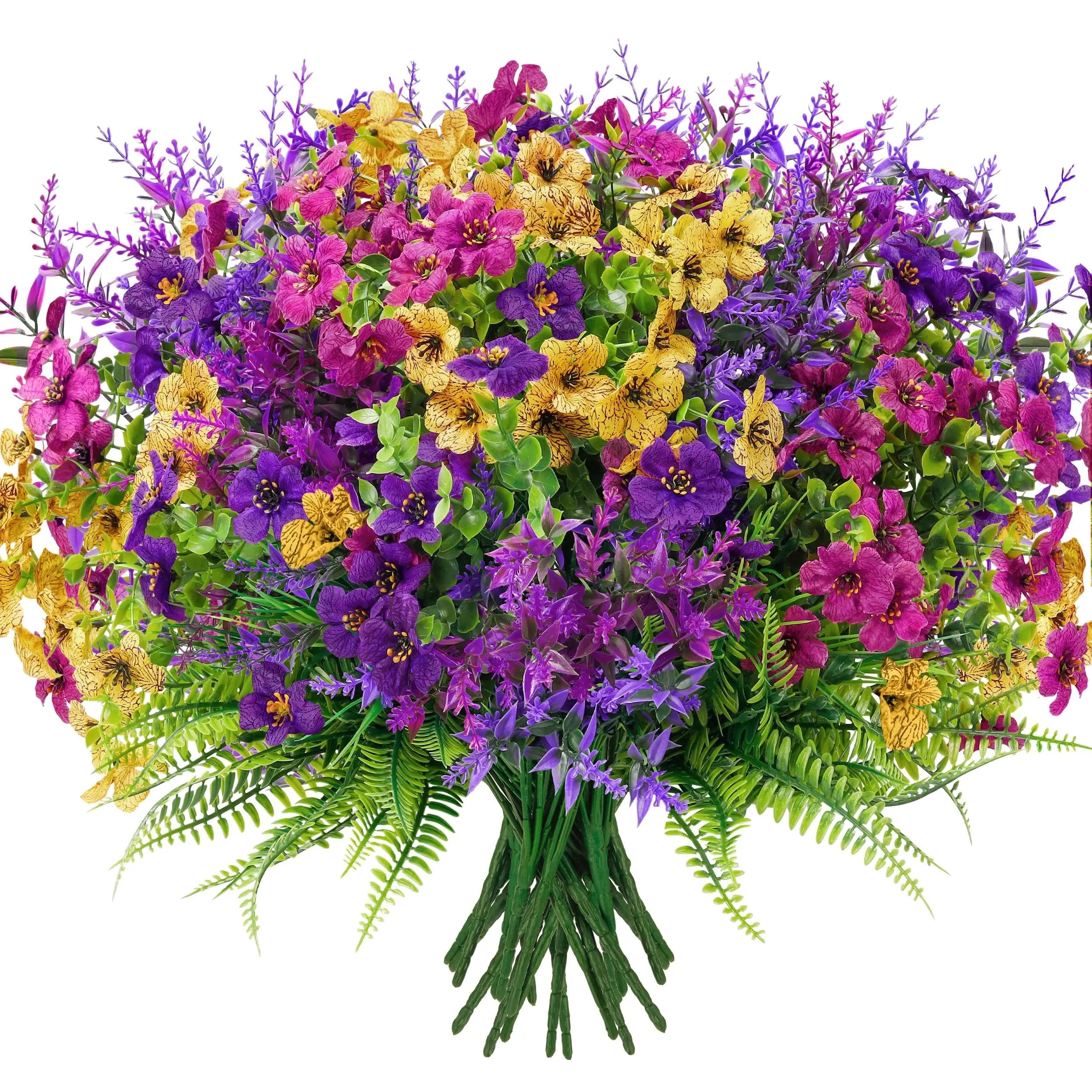 Der Rose 20 Bundles Colorful Faux Roses, UV-Resistant Artificial Outdoor Flowers for Garden, Farmhouse Home Decor, Outdoor Decor for Summer Gifts, Graduation Season & Mid Year Sale Deals, summerwins Deals For You