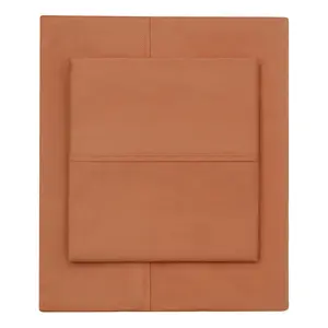 Burnt Orange 400 Thread Count Sheet Set (Fitted, Flat, & Pillow Cases)