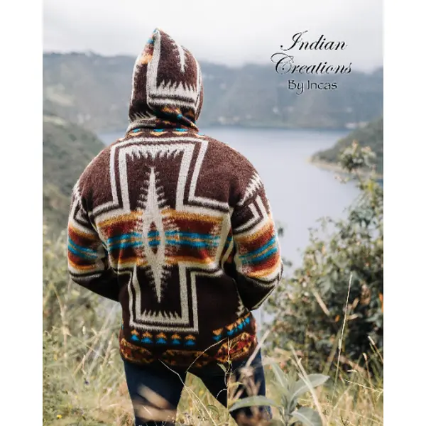 Southwestern Brown Alpaca Jacket.