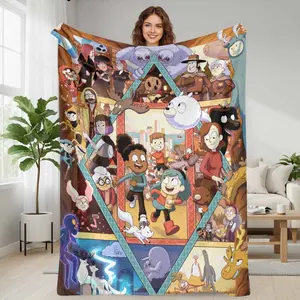 Hilda Flannel Blanket  Whimsical Adventure Print  Ultra Soft & Cozy  Perfect for Bedrooms  Living Rooms  Travel  Gifts for Fans summerwins