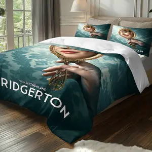 3Pcs,Bridgerton design  three-piece bedding set, soft, comfortable and skin-friendly, universal in all seasons, bedding set, no pillow core, no quilt core, suitable for bedrooms, guest rooms - (1 quilt cover + 2 pillowcases)