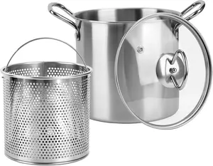 Stainless Steel 3.5L Deep Fryer Pot with Oil Drip Drainer, Lid & Basket for Easy Frying - Cookware