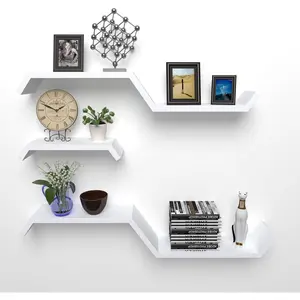 White Floating Shelves for Wall Shelf for Bedroom,Repisas Flotantes De Pared, Waterproof Solid Wood Floating Shelves Bathroom,Stain-resistant surface,for Bathroom,Bedroom,Living Room, Kitchen