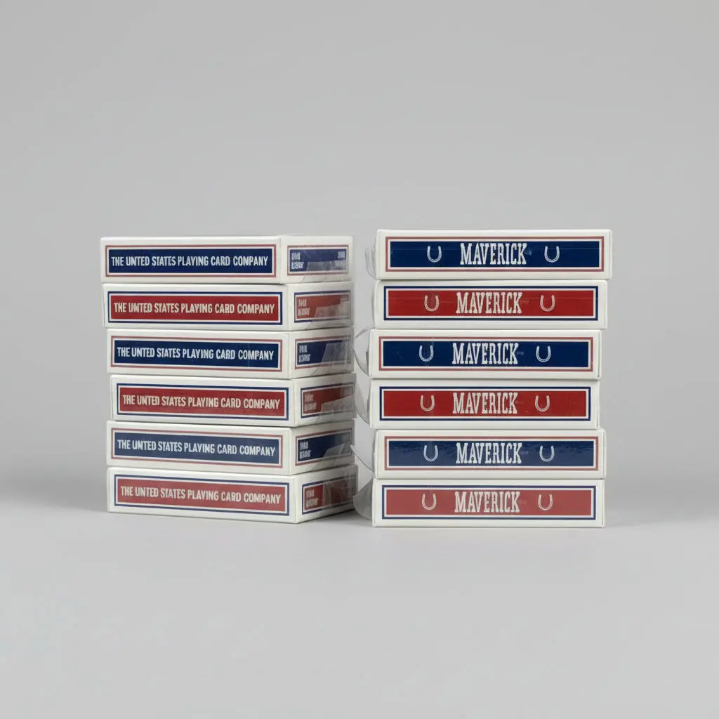 Maverick Classic Playing Cards Brick - 12 Red & Blue Decks, Standard Index, Legacy White Box, Card Games for Families, Party Game Night Set, Card Game Sets, Deck Game Bundle