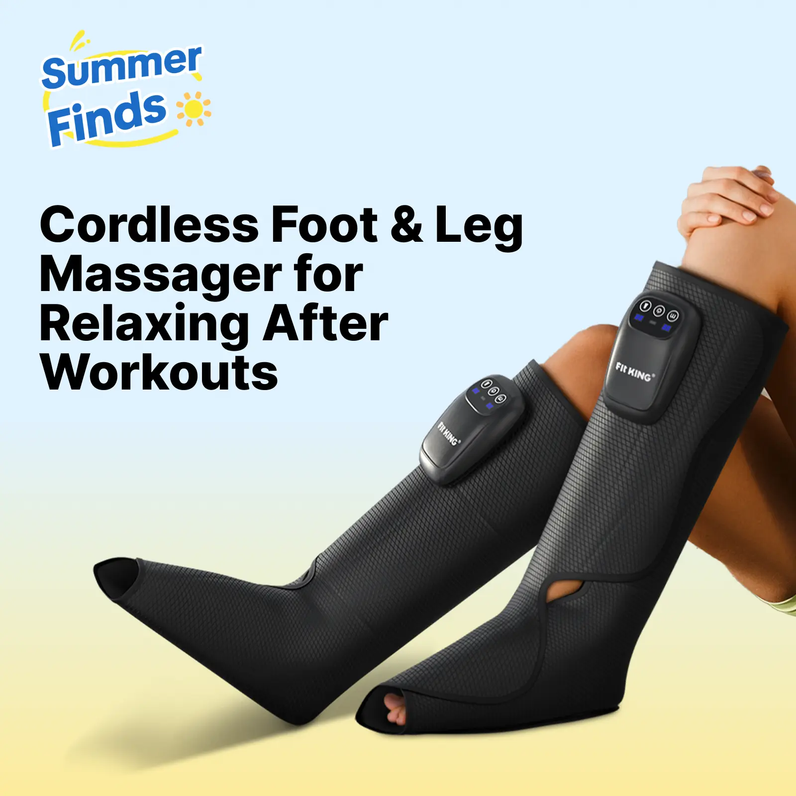 FIT KING Cordless Foot and Leg Massager with Rechargeable Massage Boots for Relaxing After Workouts - Perfect for Wellness Mothersday Gift summerwins
