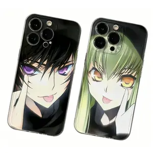 Stylish Anime C-Code G-Geass face Phone Case Compatible with iPhone 17/16/15/14/13/12/11/Pro/ProMax/Plus/Air, for Samsung S26/S25/S24/S23/S22/Plus/Ultra/Fe/Edge, Shockproof Transparent Soft Back Cover, Couple Phone Cases, Special Gift for Valentine's Day