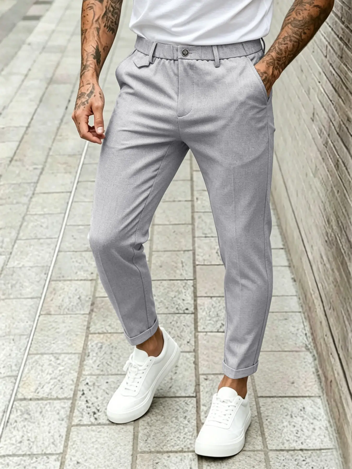 Men's Slim-Fit Blazer Pants, Menswear Lightweight Fashion Business Casual Long Trousers, Versatile All-Season Wear, Trendy 2026 Style