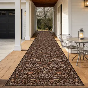 French Country Vintage Floral Rug, Soft Comfortable Long Hallway Mat, Easy Clean, Ideal for Entryway Kitchen Dining Room