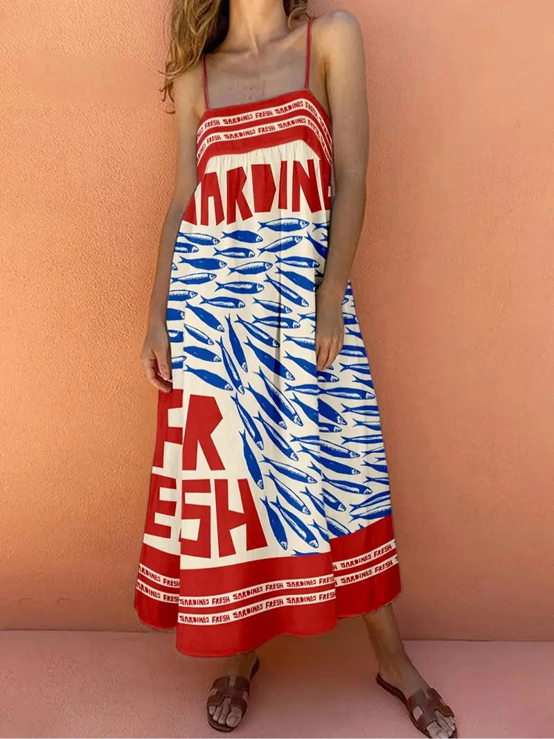 sardine print dress - TikTok Shop