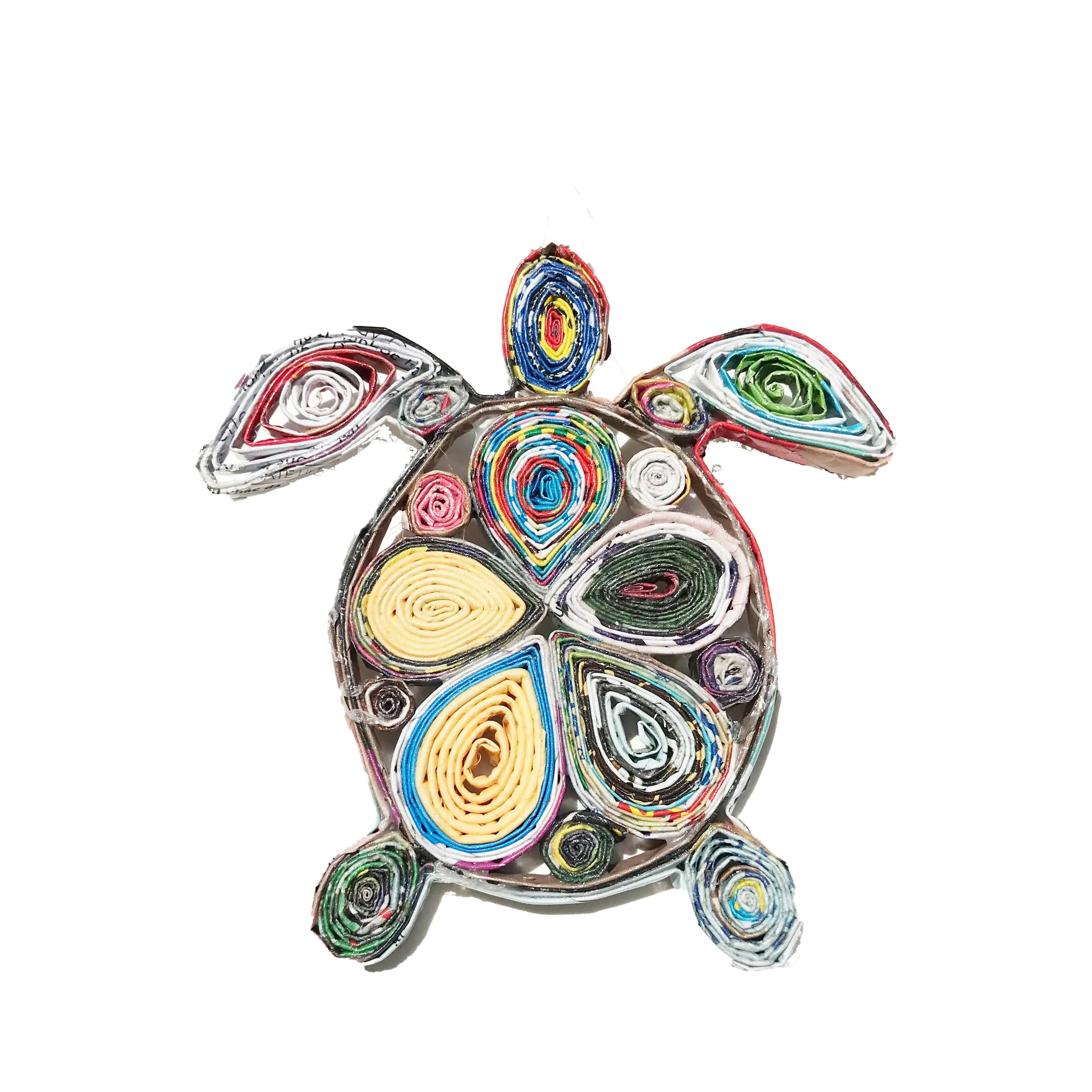 Turtle Quilling Ornament, Eco-Friendly Handmade from Recycled Magazines