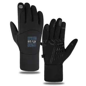 System Down Rock Band Print Warm Winter Gloves Outdoor Sports Touchscreen Gloves for Music Lovers Suitable for Cold Weather Activities Perfect Gift for Christmas New Year and Birthday