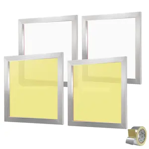 Screen Printing Kit - 4 Piece Aluminum Silk Screen Printing Frames, 20x20 Inch, 110 Count Mesh, High Tension Nylon Mesh, Sealing Tape, and Accessories for T-Shirts DIY Printing and Textile Crafts