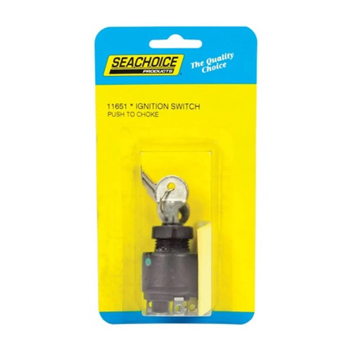 Seachoice 11651 Boat Ignition Starter Switch for Boaters & Most OMC Inboard/Outboard Powered Boats, 1-29/64" Dia, 2-7/16"L, 12V, 20A, 6 Terminals, Off-Ignition Start Function, Push-to-Choose Design, 2 Keys