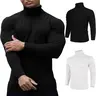 Cattibor Men's Stretchy Classic Winter Thermal Long-Sleeve Turtleneck Garment - Menswear High-Neck Pullover Undershirt, Basic-Designed Underwear for Day Wear
