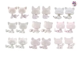 18 PC Bobble Head Shorthair Crouching Sitting Walking Sitting Cat Kitten White Base Blanks Molds Figures Toy for LPS Custom Arts Kids Boys Girls Xmas Gift Set
