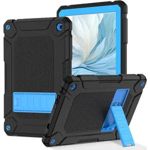 Case for Fire  10 (Only 13th Gen, 2023 Release) Bracket Design, Layer Duty Shockproof Rugged Case with Kickstand, Black+Teal