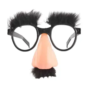 Halloween Party Eyeglasses Novelty Prank Disguise Glasses Big Nose Glasses with Eyebrows Mustache Silly Photo Props Supplies Disguised Glasses with Funny Nose HalloweenCostume Party Eye Glasse Eyeglasses for PartyProps