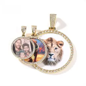 NewStyleJewelry Hip Hop XL Large Round Photo Silver Rose Round DIY Necklace Adjustable Gold Cross with Crown Halloween One-Eyed Monster en Newton Blue and White Charm Santa Muerte Figurine Accents Raven Red Arrowhead Pendant Black Choker Amnesty