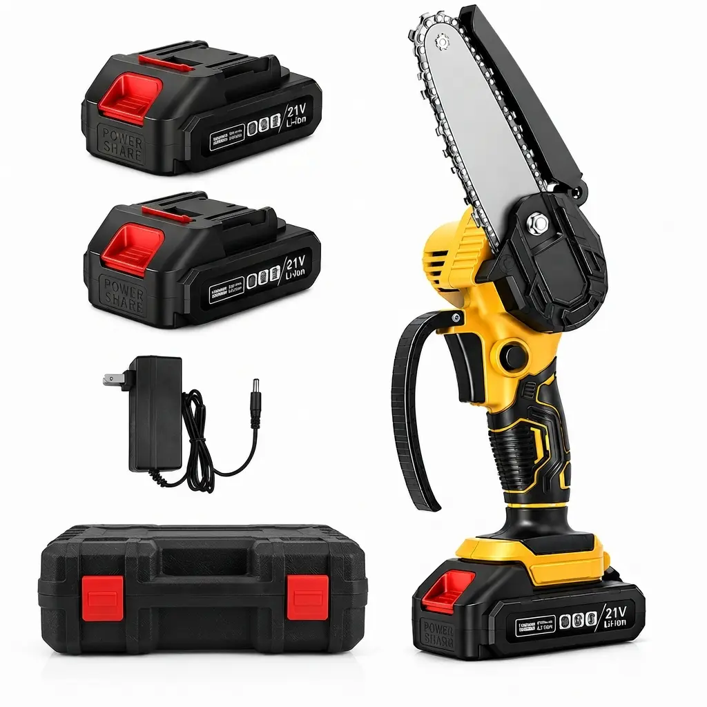Cordless Mini Chainsaw, Handheld Small Electric Power Saw for Garden Pruning, Branch Trimming