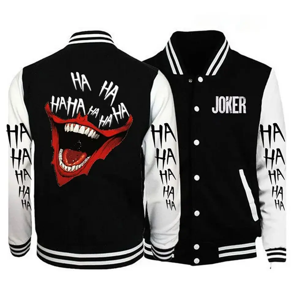 J0ker Ha Ha Ha Horror Smile Baseball Jacket, Trendy Jacket 2025, Gift for Him, Gift for Her