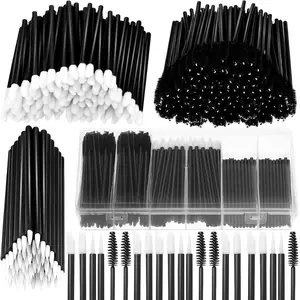 263 Pieces Disposable Makeup Applicators Kit, Includes 50 Disposable Eyeliner Brushes 100 Lipstick Applicators Lip Wands 112 Mascara Wands Eyelash Brush with Plastic Organizer Box springtok