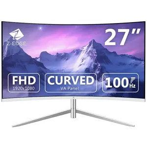 Z-EDGE 27" Curved Gaming Monitor FHD 1920x1080P 100Hz LED Backlight 178° Wide Viewing Angle Eye Care Tech VGA HDMI Connectivity Supplier Warranty