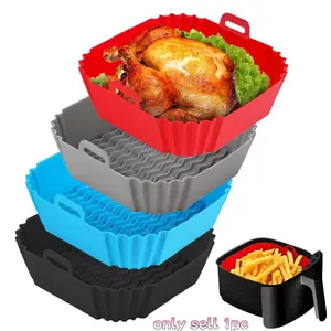 Reusable Silicone Air Fryer Liner, Multi-Color Options, Food Grade Air Fryer Accessories, Square Shape, Non-Electric Heating