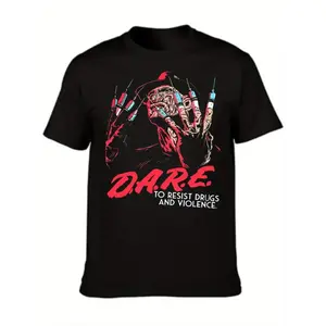 A Nightmare on Elm Street Freddy Krueger Dare Black T-shirt - Officially Licensed - Horror Movie Fan Apparel - For Men & Women - Perfect Gift for Halloween & Horror Movie Buffs