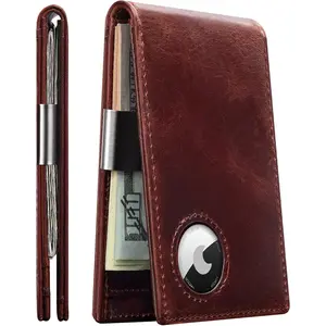 Wallet for Men with  Clip - Mens Wallets Slim Front Pocket RFID Blocking Card Holder, Minimalist Wallet Bifold with Present Box (Airtag Not Included)