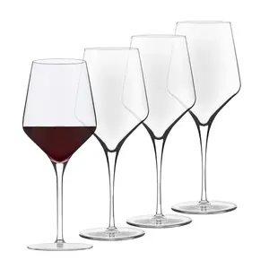 Libbey Signature All Purpose Wine Glasses, Stemmed, Modern White and Red Wine Glass Set of 4, Elegant Glassware Sets  for Weddings, Birthdays
