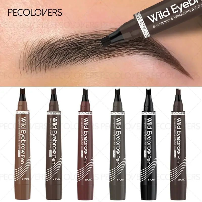 4 Fork Eyebrow Pen, Waterproof Smooth, Non-Dyeing Eyebrow Pencil, Fast drying, Long-Lasting Liquid Eyebrow Pen, Eyebrow Makeup Products